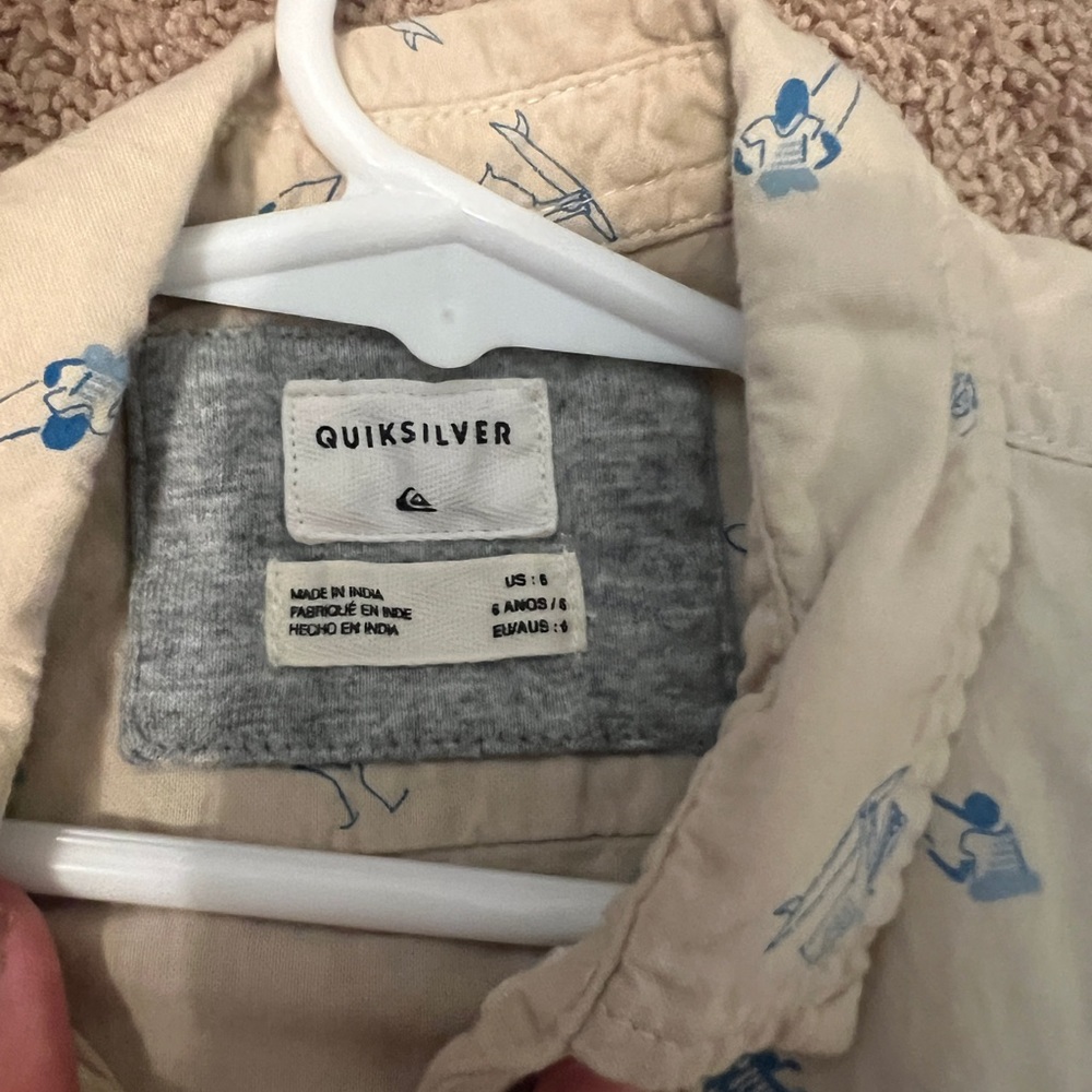 Quicksilver tan boys button up